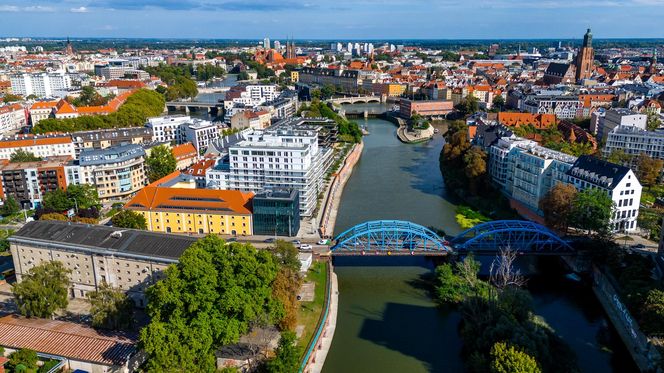 Kępa Mieszczańska we Wrocławiu - widok z drona