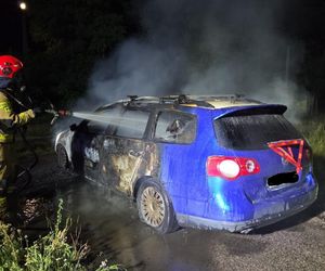 Ogień zaczął buchać z samochodu. Pilna akcja strażaków  