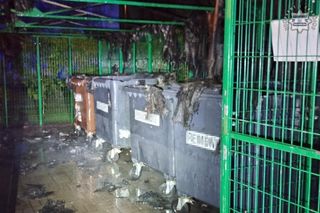 Pożar wiat śmietnikowych w Tarnowskich Górach