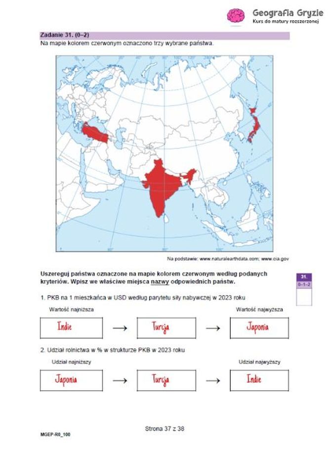 Matura 2025 geografia rozszerzona - odpowiedzi do arkusza CKE 15.05.2025 - Formuła 2023