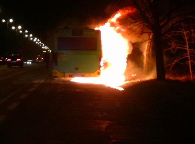 Pożar autobusu na Warszawskiej