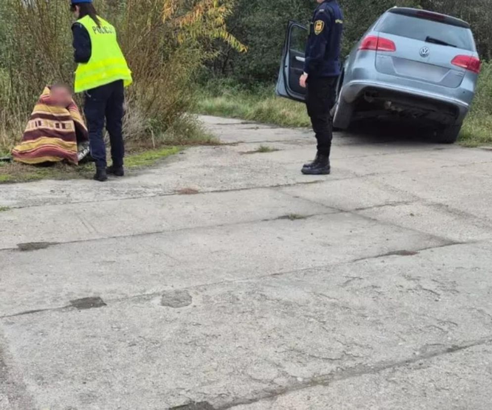 Gdańsk. Pijany kierowca zawisł nad jezdnią. Po podłodze walały się puszki i butelka po trunku