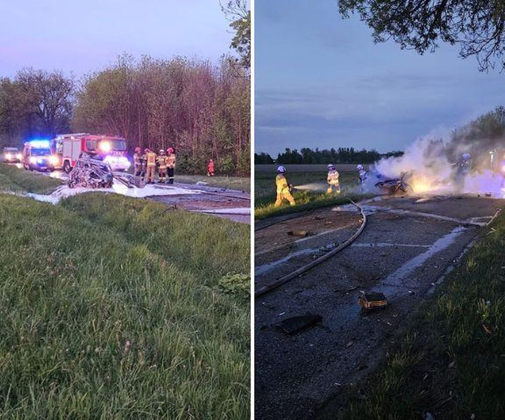 Pościg policyjny zakończony potworną tragedią! Nie żyje kierowca, jego auto stanęło w płomieniach