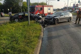 Wypadek na skrzyżowaniu ul. Czarnieckiego z ul. Folwarczną