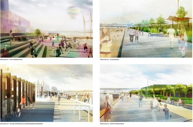Projekt w konkursie na opracowanie koncepcji architektoniczno-urbanistycznej lewobrzeżnego bulwaru Wisły – I nagroda