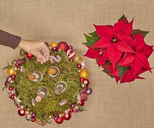 Adwentowa aranżacja z gwiazdą betlejemską