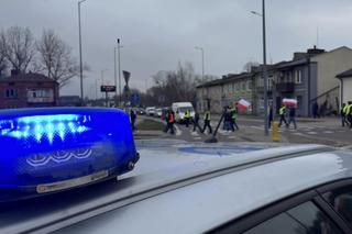 Protest rolników na trasie Lublin-Zamość w Piaskach
