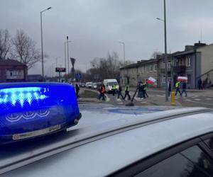 Protest rolników na trasie Lublin-Zamość w Piaskach