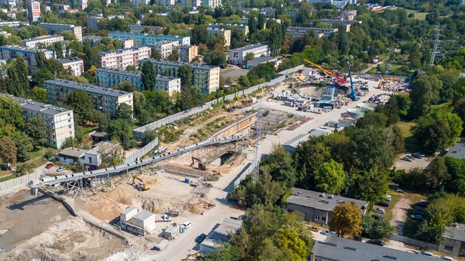 To miejsce, gdzie tunel drąży tarcza Faustyna. 