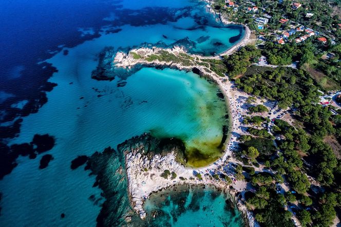 Plaża Karidi, położona na półwyspie Chalkidiki, Grecja