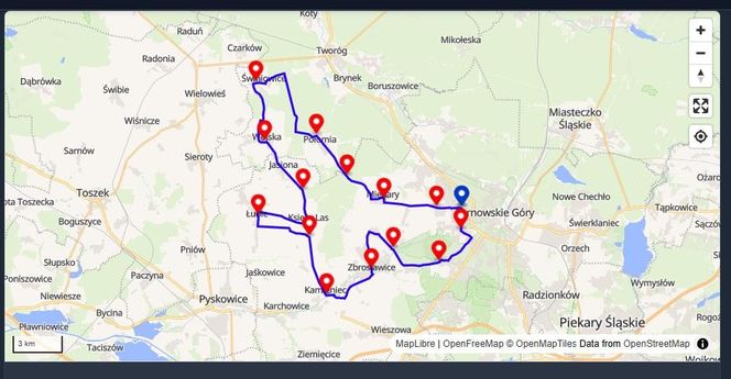 Trasa Niebieska 55 km - Św. Rity w Tarnowskich Górach