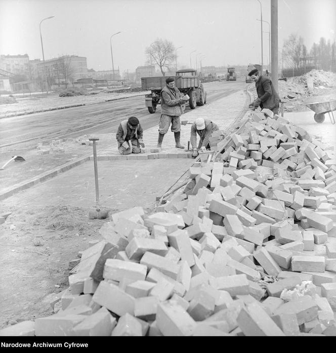 Budowa Trasy Łazienkowskiej w Warszawie 1974