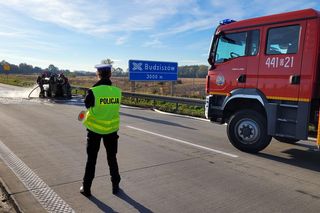 Pożar samochodu pod Jaworem 