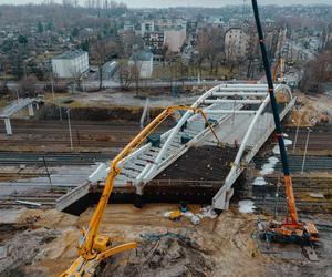 Budowa wiaduktu nad linia kolejową w Sosnowcu