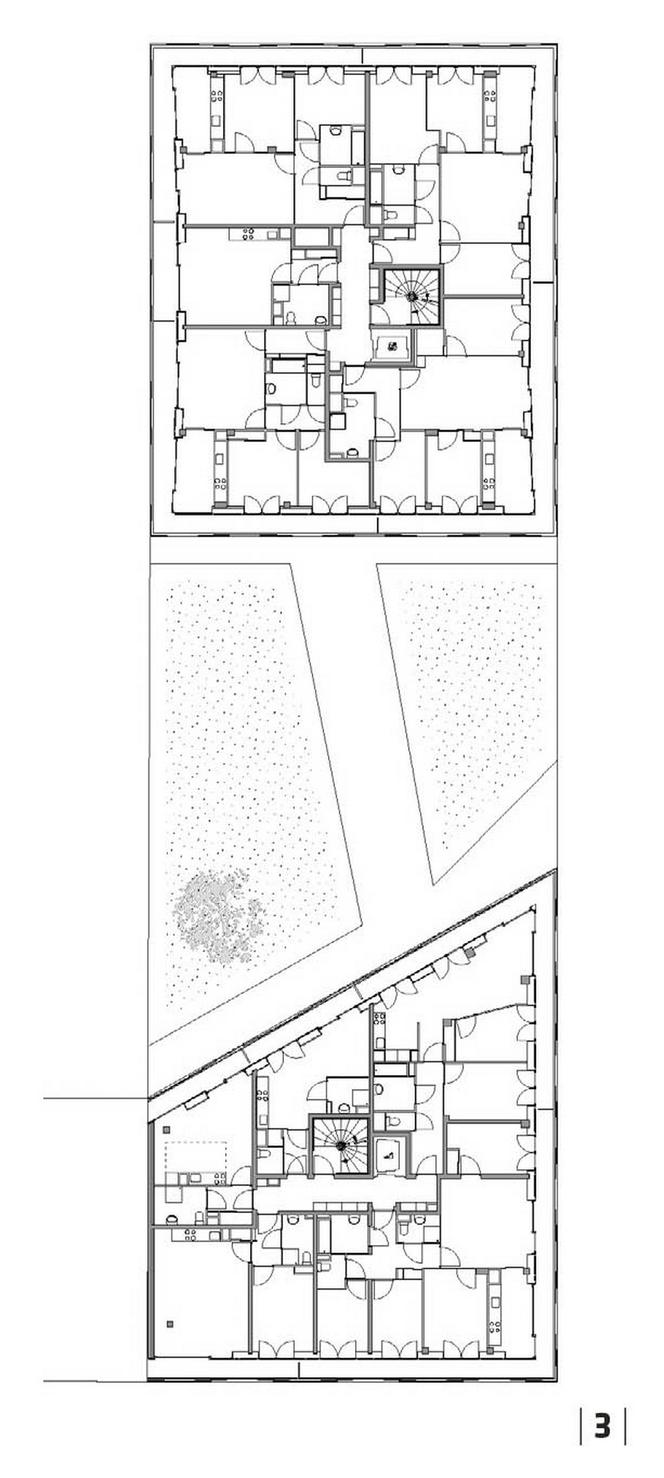 Zespół mieszkań socjalnych Montmartre Wintergarden Housing, Paryż. Piętro I