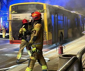 Pożar autobusu w Warszawie