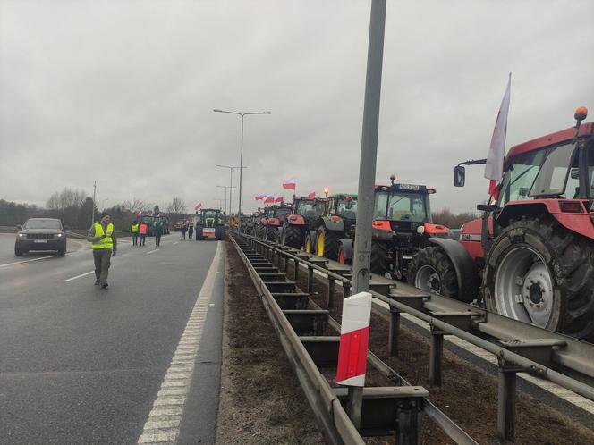 Protest rolników w Elblągu na S7