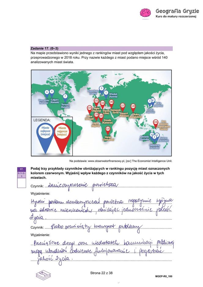 Matura próbna 2024 - geografia