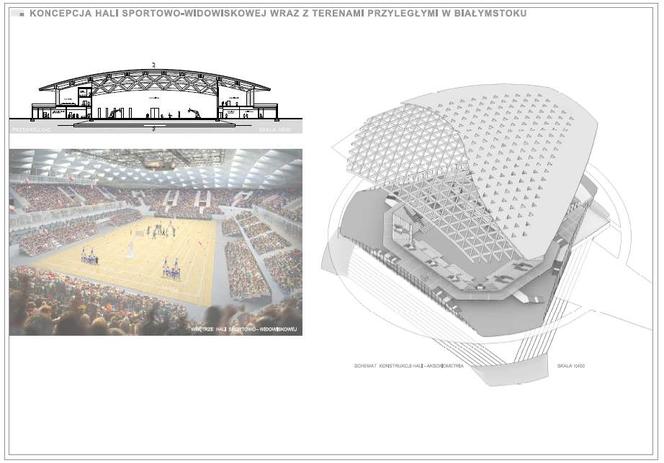 Nowa sportowa inwestycja, Białystok: hala sportowo - widowiskowa. Fot. Wojciech Gęsiak Studio Architektoniczne, materiały prasowe Urzędu Miejskiego w Białymstoku 