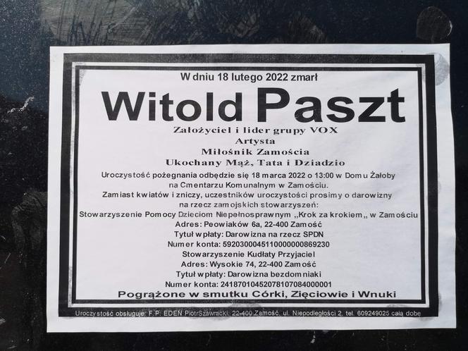 Pogrzeb Witolda Paszta