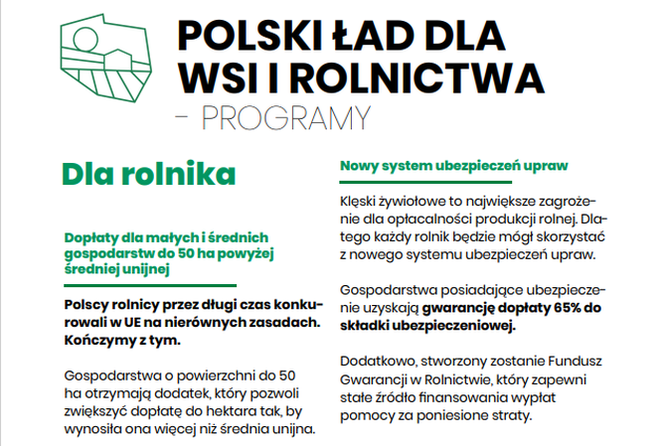 Polski Ład dla polskiej wsi