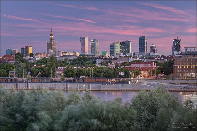 Kolorowa panorama Warszawy
