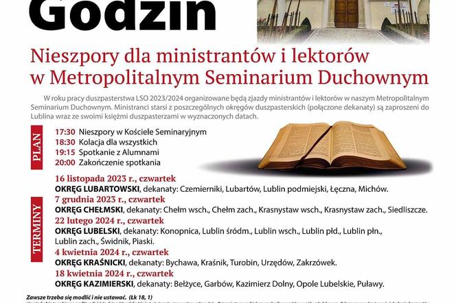 Liturgia Godzin dla ministrantów i lektorów w seminarium