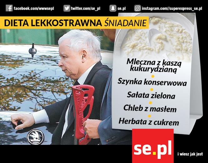 Dzisiejszy obiad Kaczyńskiego w szpitalu. Będziecie mu zazdrościć!