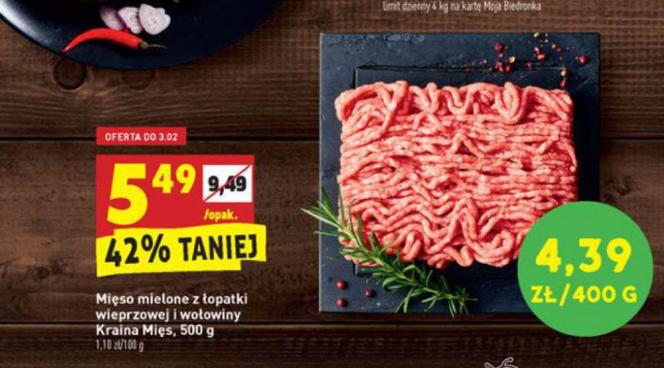 Mielone z łopatki wieprzowej i wołowiny 5,49 zł