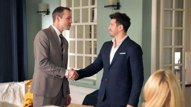 	Barwy szczęścia odc. 3155. Bruno (Lesław Żurek), Karolina (Marta Dąbrowska), Justin (Jasper Sołtysiewicz)