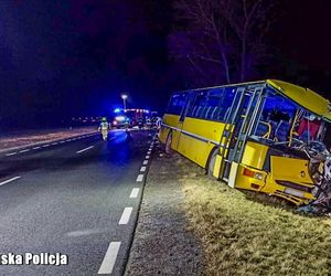 Śmiertelny wypadek pod Międzyrzeczem. Autobus zderzył sie z busem. Kierowca autobusu z 3 promilami [ZDJĘCIA]