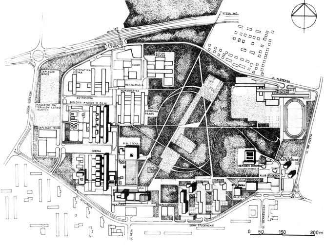 Plan kampusu Uniwersytetu Mikołaja Kopernika