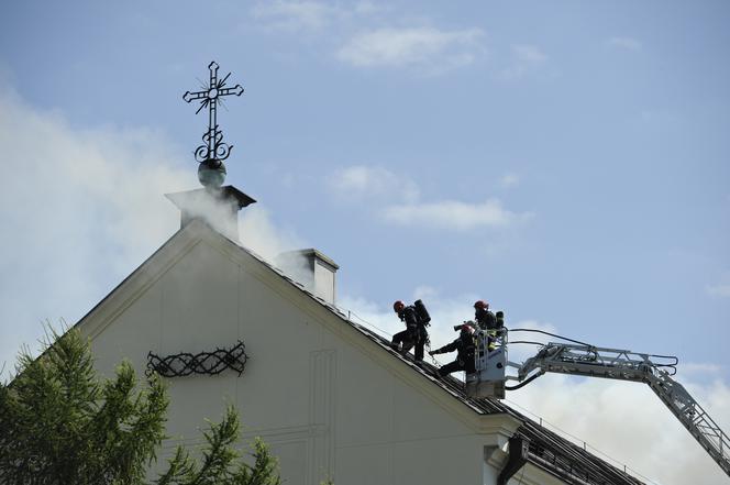 Pożar kościoła pod wezwaniem Chrystusa Króla na Targówku w Warszawie