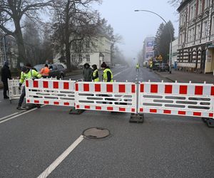 Ulica Zwycięstwa w Koszalinie zamknięta