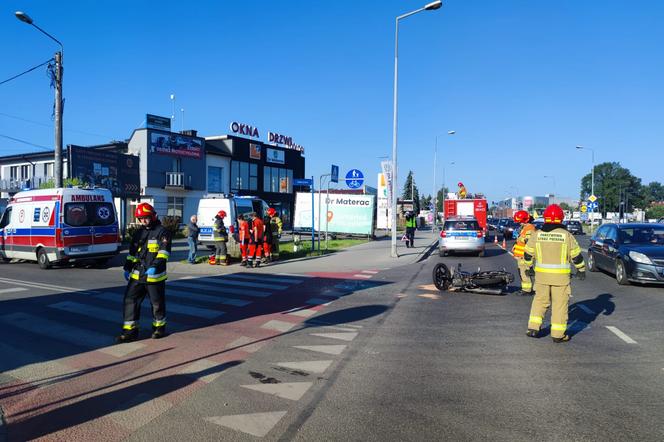 Wypadek z udziałem motocyklisty w Tarnowie
