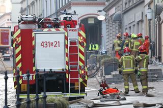 Zawalona kamienica w centrum Cieszyna przy ul. Głębokiej