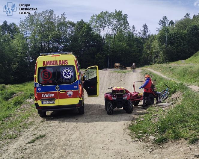  Lawina wypadków rowerowych w Beskidach. GOPR interweniował 11 razy. Wzywano LPR
