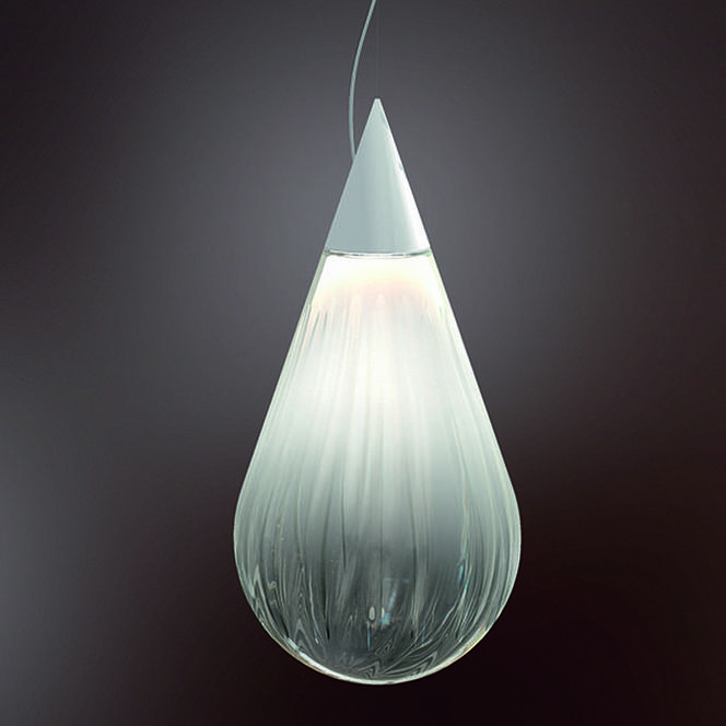 Lampa ze szklanym kloszem jak kropla wody