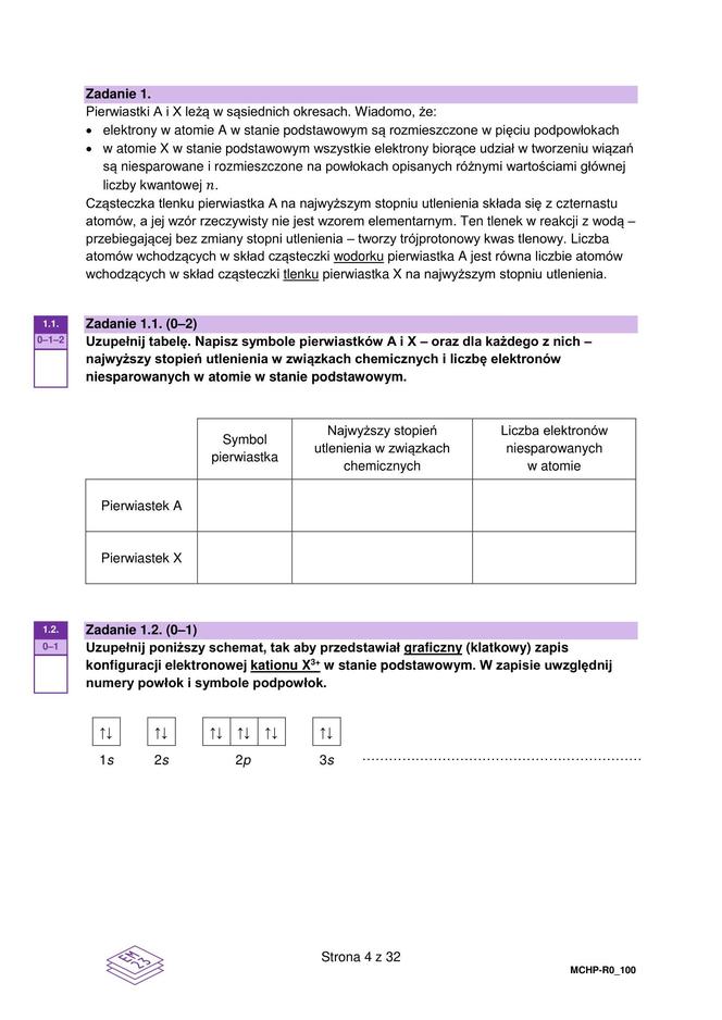 Matura 2024: chemia rozszerzona – ARKUSZ FORMUŁA 2023