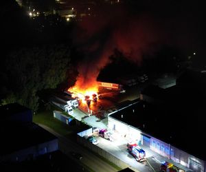 Pożar ciężarówek w Mysłowicach