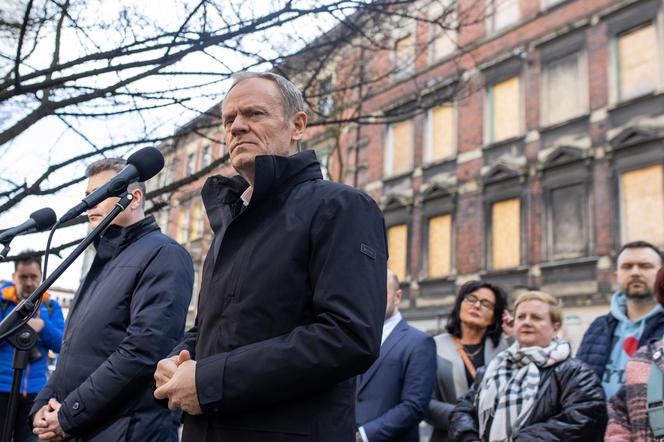 Donald Tusk w Bytomiu. Incydent zakłócił wystąpienie lidera PO