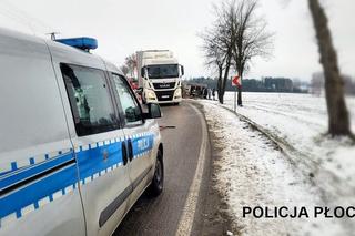 Wypadek ciężarówki z trzodą chlewną