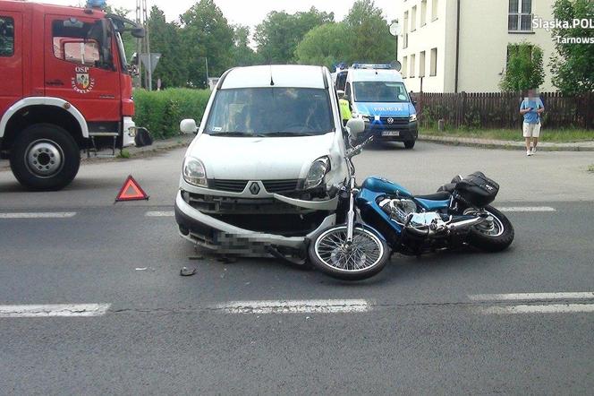 Wypadek z udziałem motocyklisty w Świerklańcu