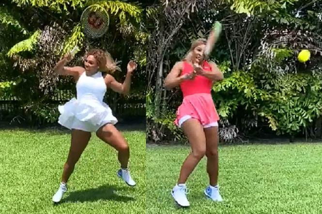 Tenis, Serena Williams, wideo, sama ze sobą, ogródek