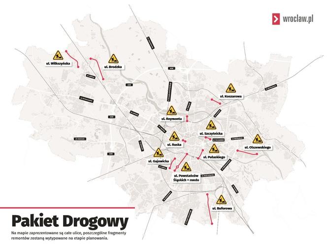 Kompleksowe modernizacje dróg we Wrocławiu. 11 ulic do remontu