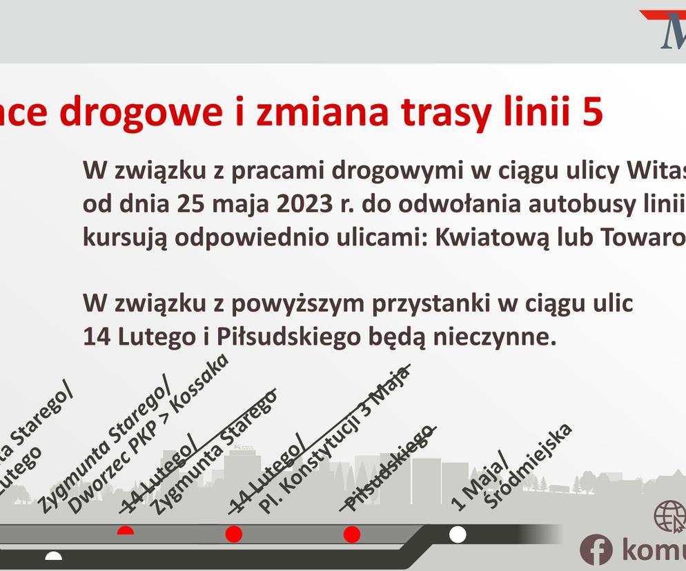 Zmiany w kursowaniu 5 w Pile