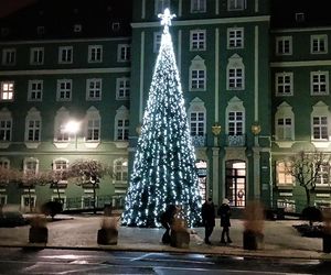 Skromne iluminacje świąteczne w Szczecinie