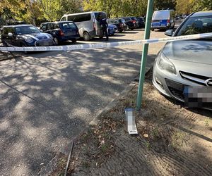 Uszkodzone samochody na Mokotowie