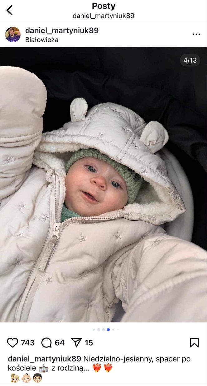 Co za przemiana! Daniel Martyniuk z żoną i dzieckiem na spacerze