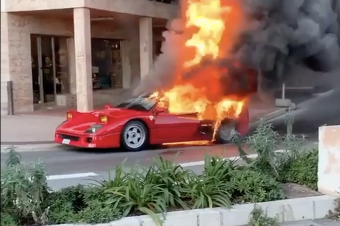Ferrari F40 spłonęło w Monaco